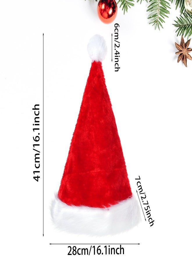 يوليو قبعة عيد الميلاد من يولييو، قبعات سانتا للكبار والصغار، قبعة سانتا للأطفال مع مخمل سميك لحفلات رأس السنة وعيد الميلاد والتنكر. - Image 3